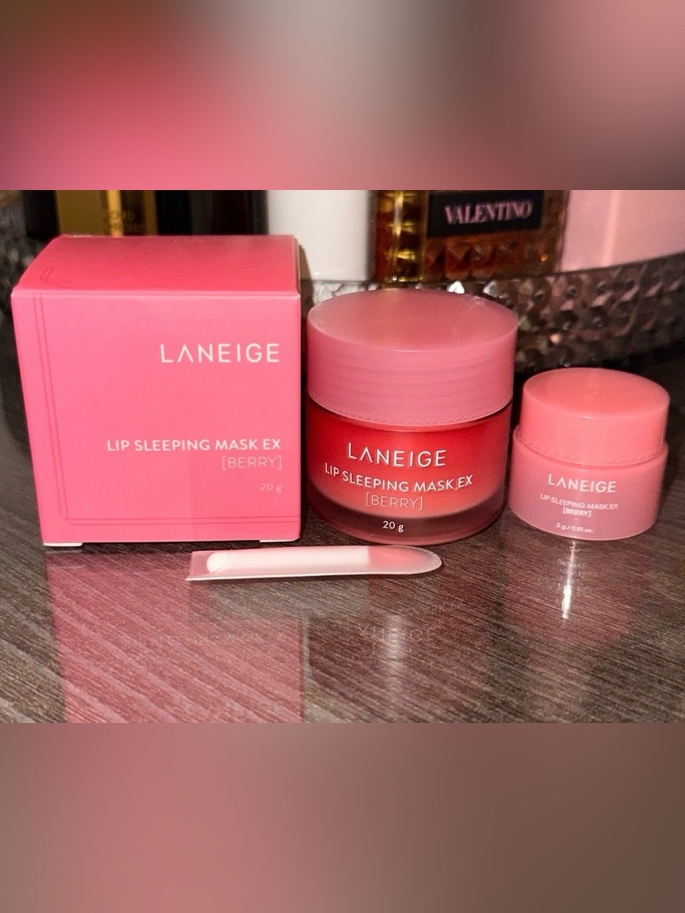 LANEIGE LIP SLEEPING MASK EX BERRY 20g WITH APPLICATOR & MINI LIP MASK 3g
